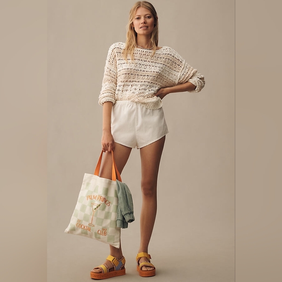 🍦🩷 Anthropologie Pilcro Cotton Blend Palmer Open-Stitch Knit Pullover, S - Picture 10 of 11